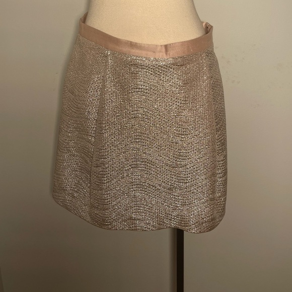 Size small tory burch kathleen metallic silver mini skirt - Picture 1 of 6